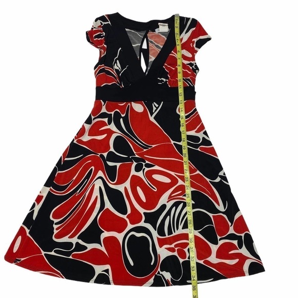 SPEECHLESS Red Black Printed A-Line Dress medium - Picture 5 of 12
